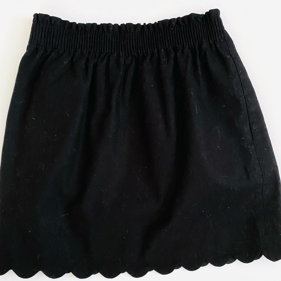 J.CREW FACTORY LINEN BLEND SKIRT SCALLOP HEM PAPERBAG WAIST SIZE 2 BLACK - Picture 5 of 10
